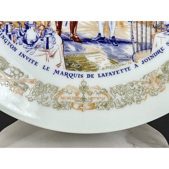 Limoges Tavern Philadelphia George Washington Year 1974 Porcelain 8 1/4" Plate - Picture 8 of 13